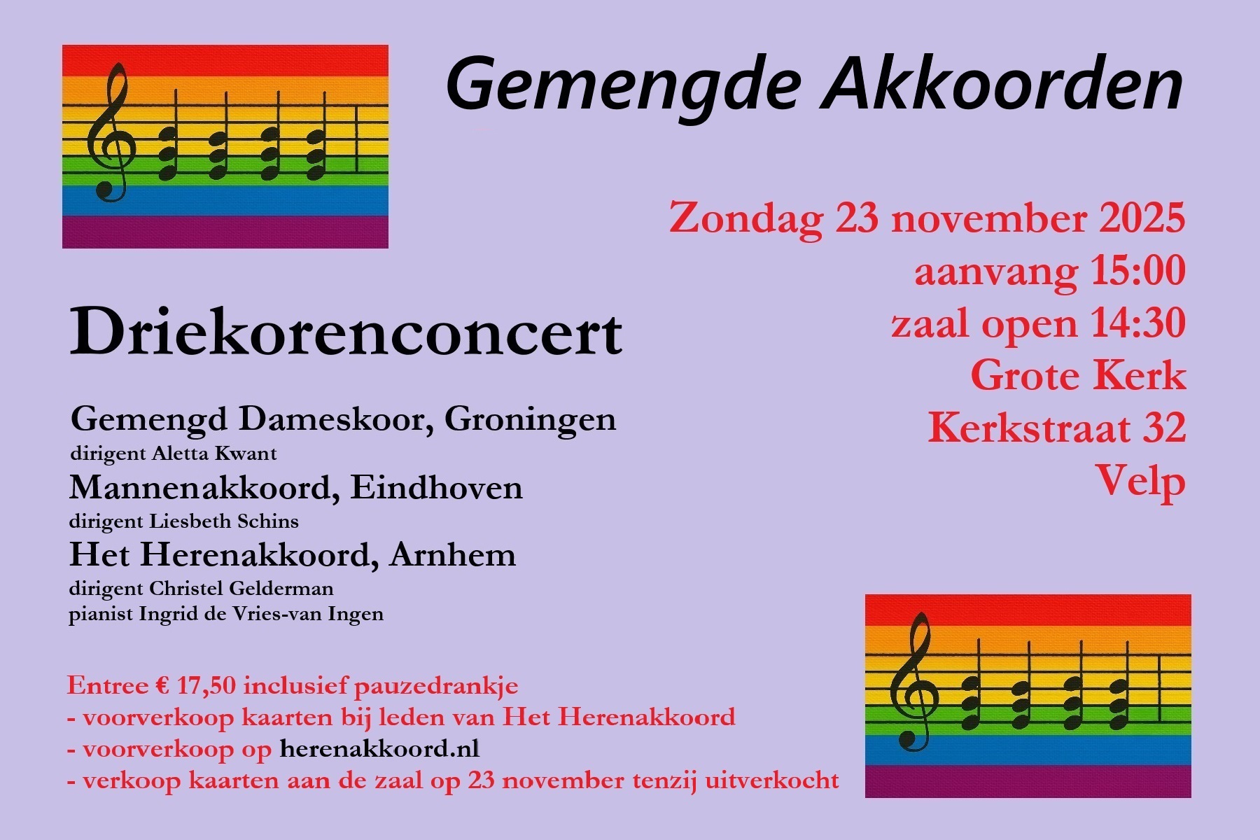 Driekorenconcert Gemengde Akkoorden